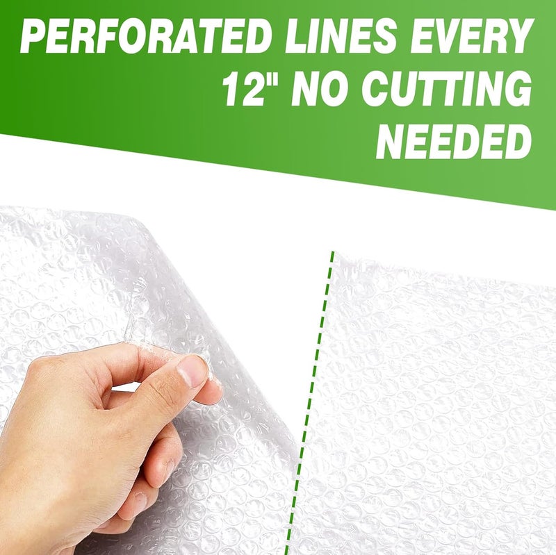 AA Heavy-Duty Bubble Wrap Cushioning Roll – 12”x175’ Perforated Every 12”, Tear-Resistant Packing Wrap for Moving, Shipping and Storage Made in US - Image 4